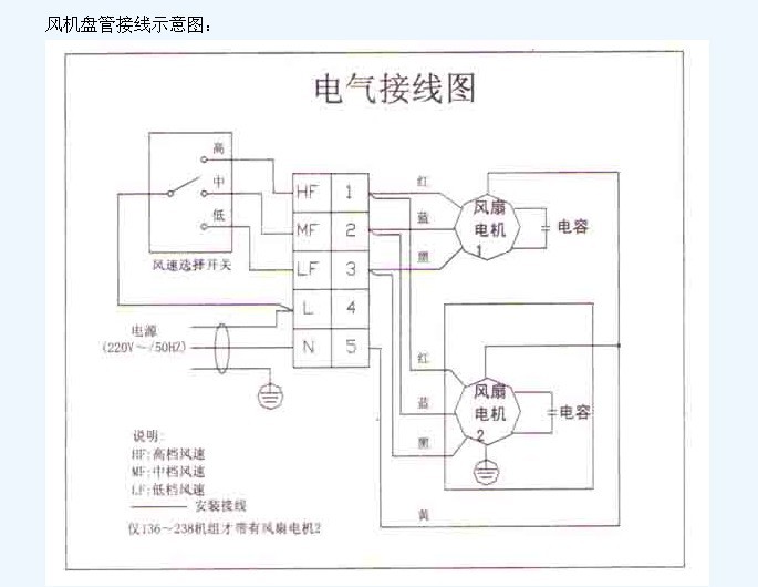 管状电机接线图图片