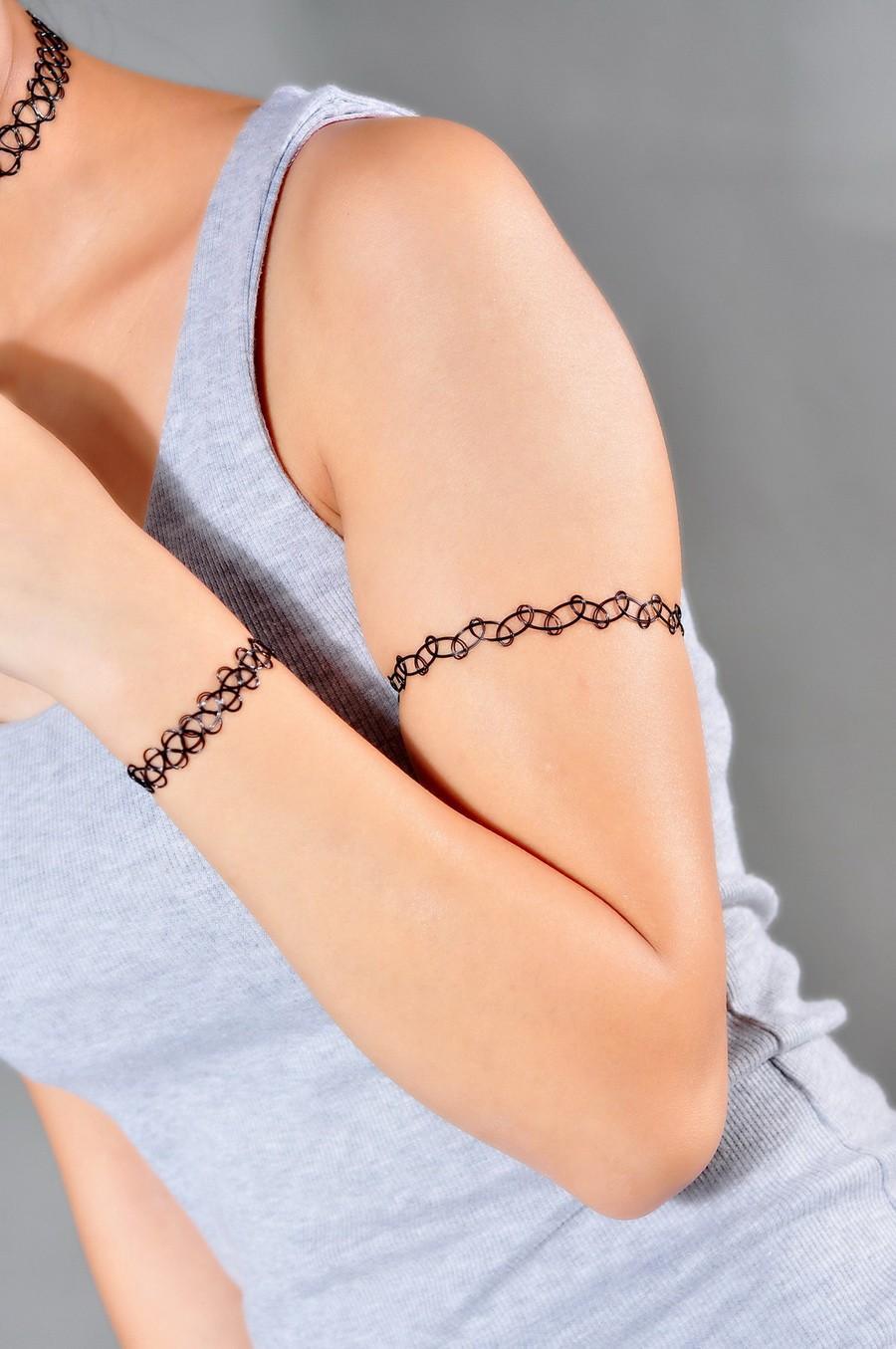 时尚外贸批发 速卖通 e-bay爆款鱼线纹身项链tattoo choker套装