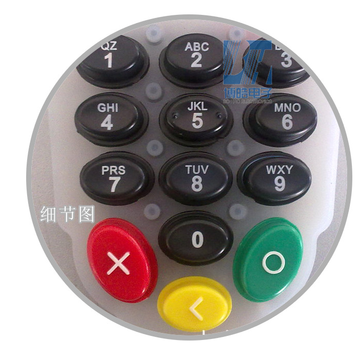 耐摩擦 导电银行pos机密码p r按键 硅胶按键厂家定制生产