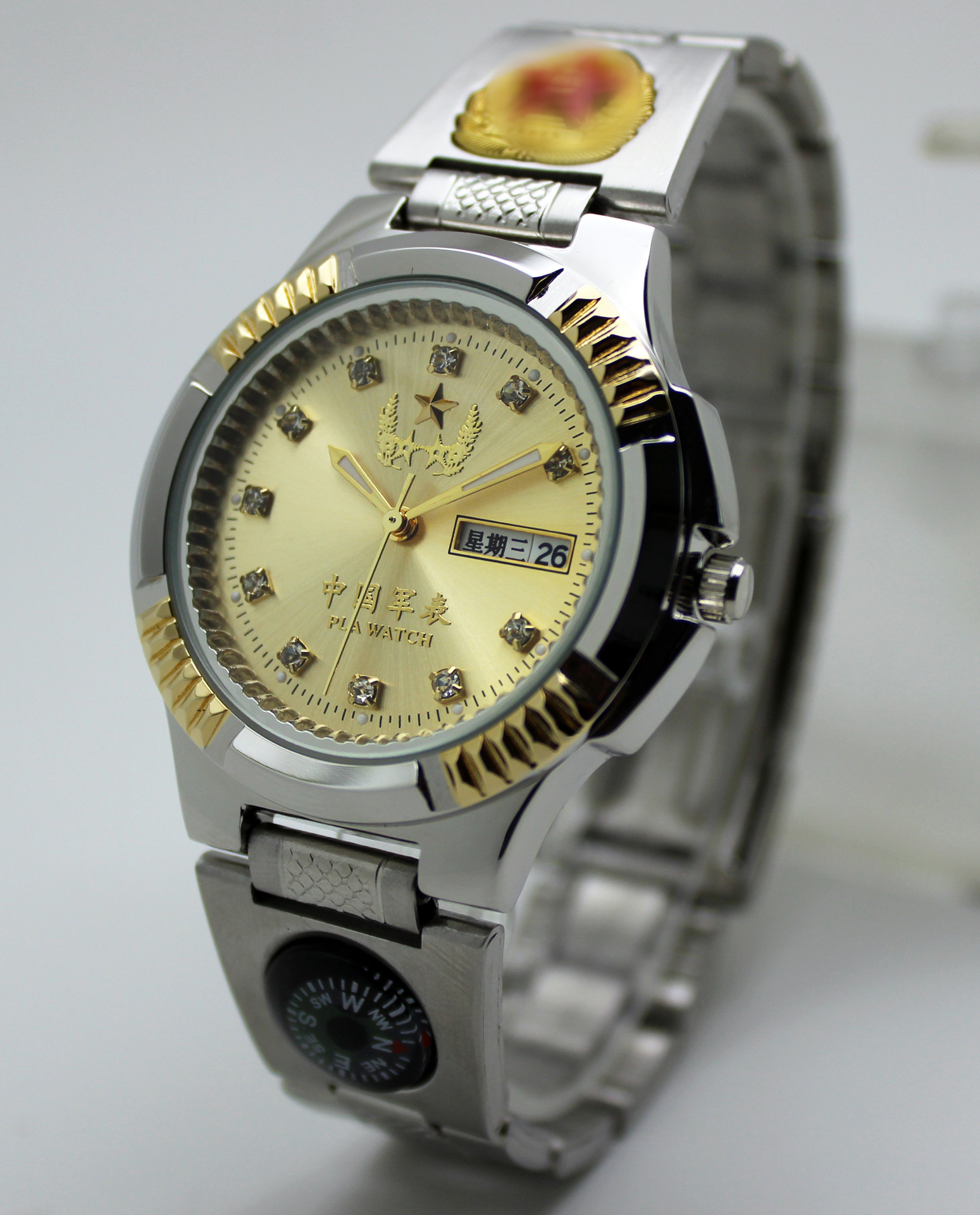 中国军表 间金徽标 正品原装石英机芯 男女式情侣军表 纪念表