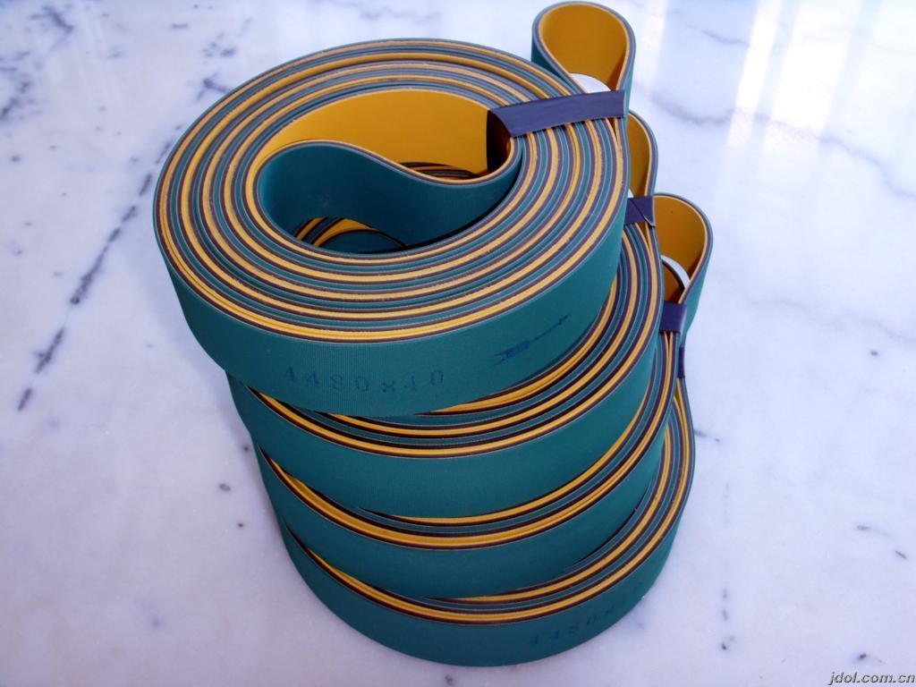 黄绿色片基带 传动带 磨床皮带 厚度1 2-5mm