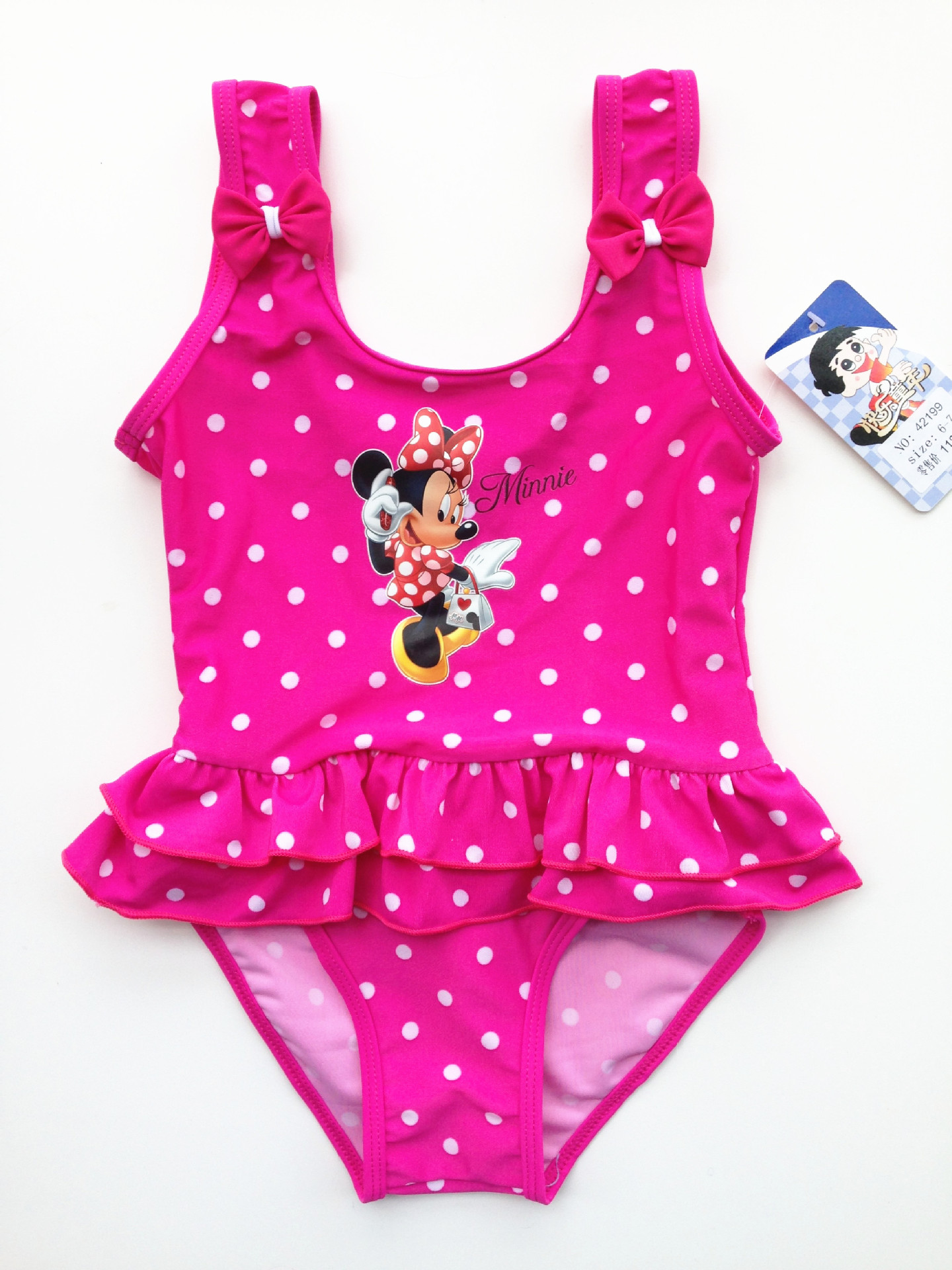 新款kitty猫凯蒂儿童泳衣女童连体泳衣卡通米老鼠厂家批发