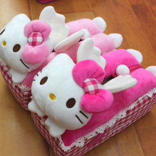 毛绒纸玩具厂家 最新卡通家具用品 hellokitty毛绒纸巾套 纸巾抽