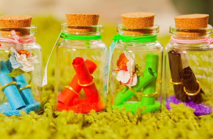 韩国文具 和创 细沙花语许愿瓶小号 玻璃漂流瓶 hc04477