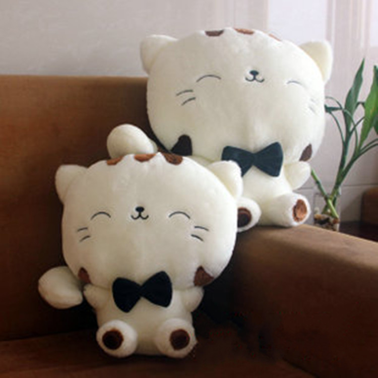 可爱创意毛绒大尾巴 微笑猫咪六一儿童节礼物 福大猫公仔