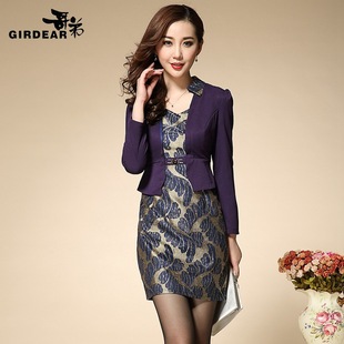 2015哥弟秋冬季新品显瘦连衣裙 长袖假两件中年妈妈女装连衣裙