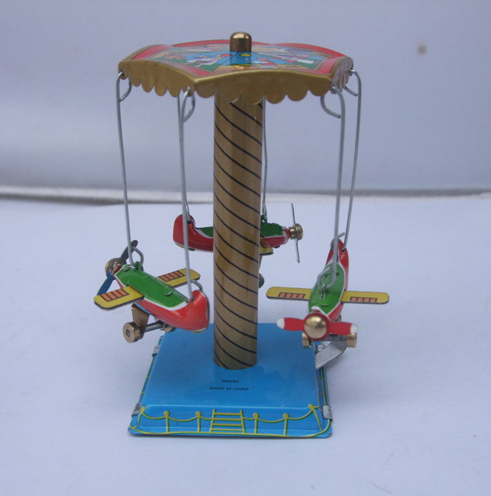 mm089旋转飞机怀旧收藏铁皮玩具