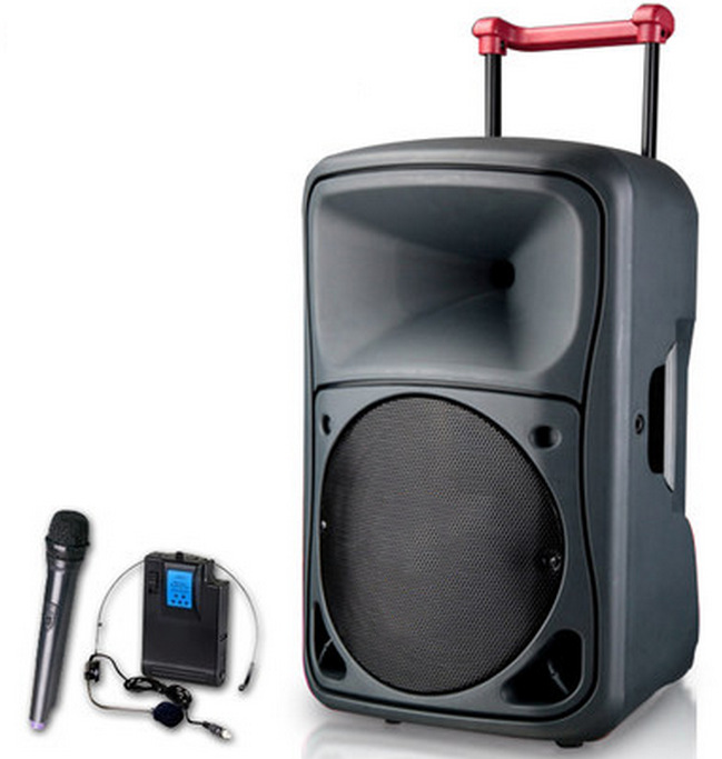 艾尔 广场舞音响拉杆户外音箱电瓶大功率叫卖12寸