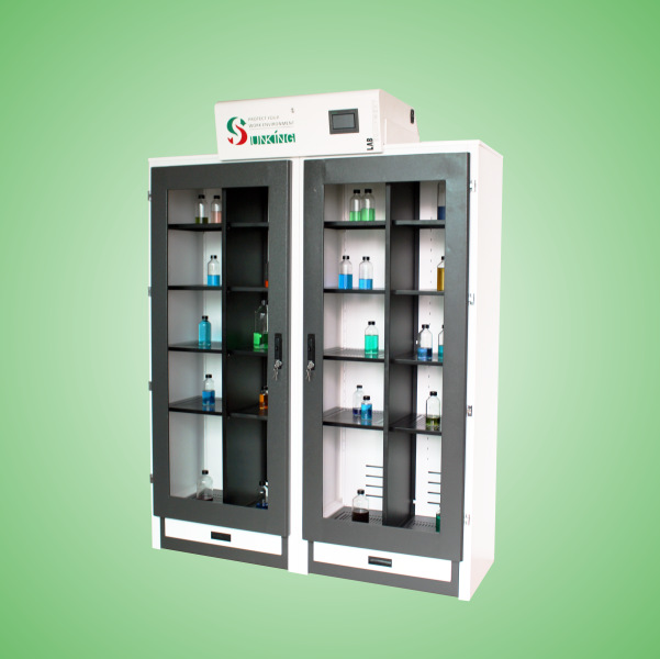 关于净气型/无管道储药柜:       该药品柜专为有毒化学品存储而设计