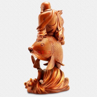 富裕连年弥勒佛龙鱼摆件 乔迁入伙新居礼品家居客厅摆设装饰物品