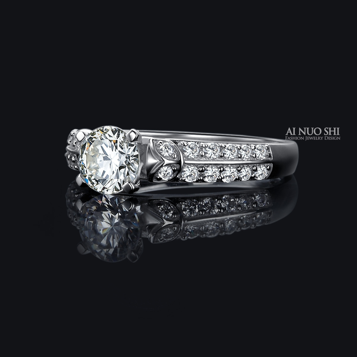 sona钻石仿真钻戒指 纯银镀铂金1克拉钻戒 网络代理 淘宝一件代发