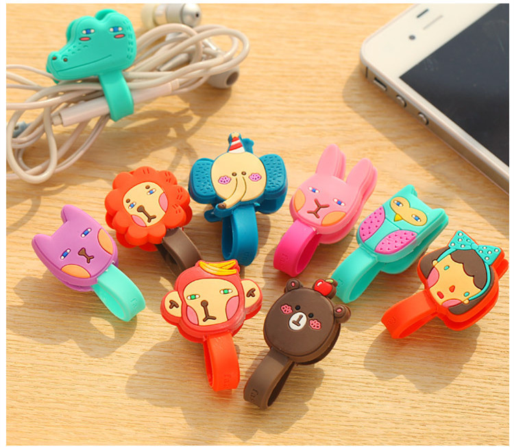 韩国时尚可爱卡通绕线器 动物罗马尼绕线器 耳机理线器 礼品定制
