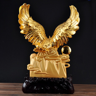 树脂金色工艺品家居装饰客厅公司开业商务礼品招财办公桌 鹰摆件