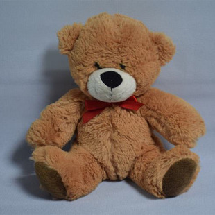 经典款长毛绒泰迪熊玩具 25cm蝴蝶结毛绒泰迪熊玩偶