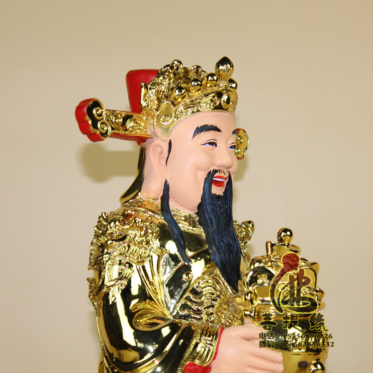 厂家批发树脂佛像观音佛像陶瓷泰国木雕铜小佛像聚宝盆财神爷爷