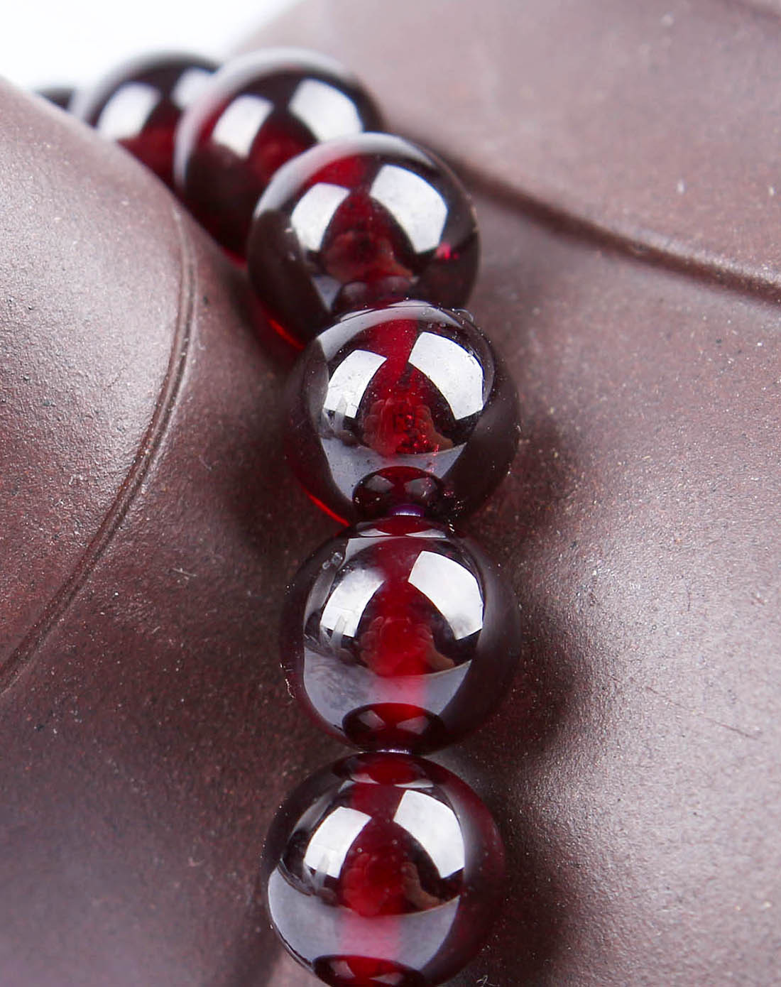 正品天然巴西石榴石圆珠手链 招财 转运 旺事业 美容养颜 旺夫石