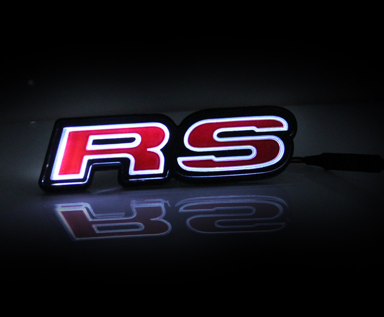 正品rs带灯车标rs中网标honda原版红标本田rs改装车标led中网标