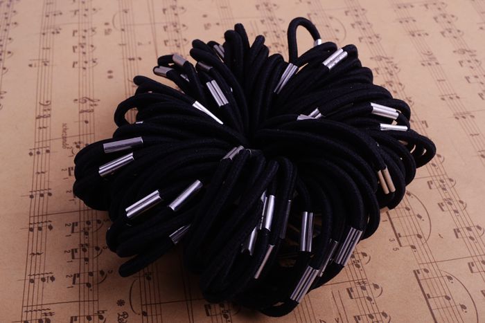 e001弹力纯黑皮筋 义乌厂家皮筋发圈批发 特价淘宝小赠品发饰