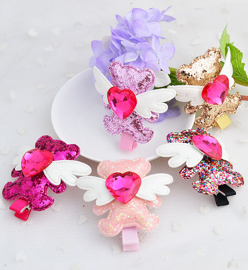 春夏款淑女发饰 水晶小熊天使发夹儿童头饰 宝宝发卡 外贸出口p3