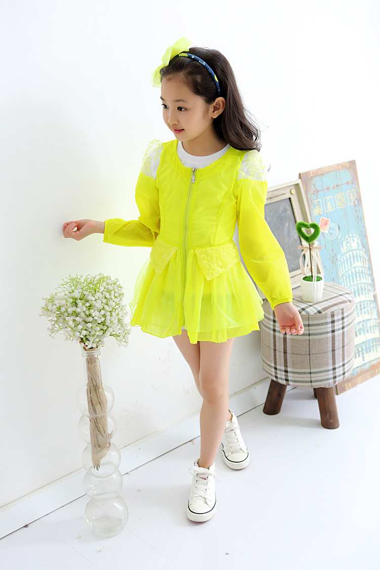 儿童肩部蕾丝防晒衣防紫外线宝宝外衣 2015春夏季新款女童薄外套图片