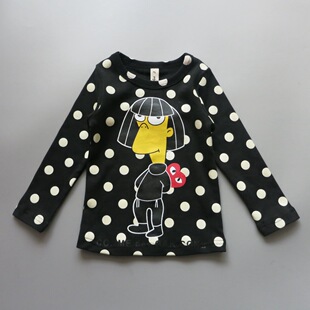 2015春款新款 迪迪爱果果小童波点卡通t恤