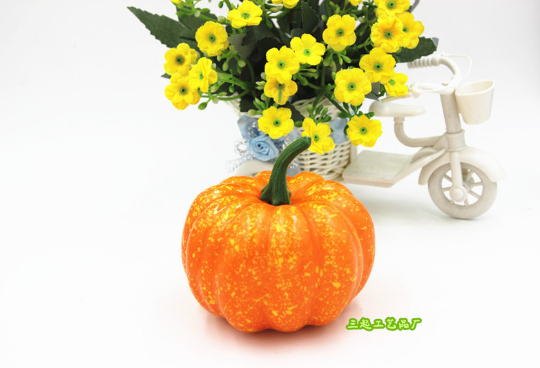 浙江金华义乌外贸批发水果蔬菜 仿真泡沫迷你南瓜 圆形9cm 装饰品食物