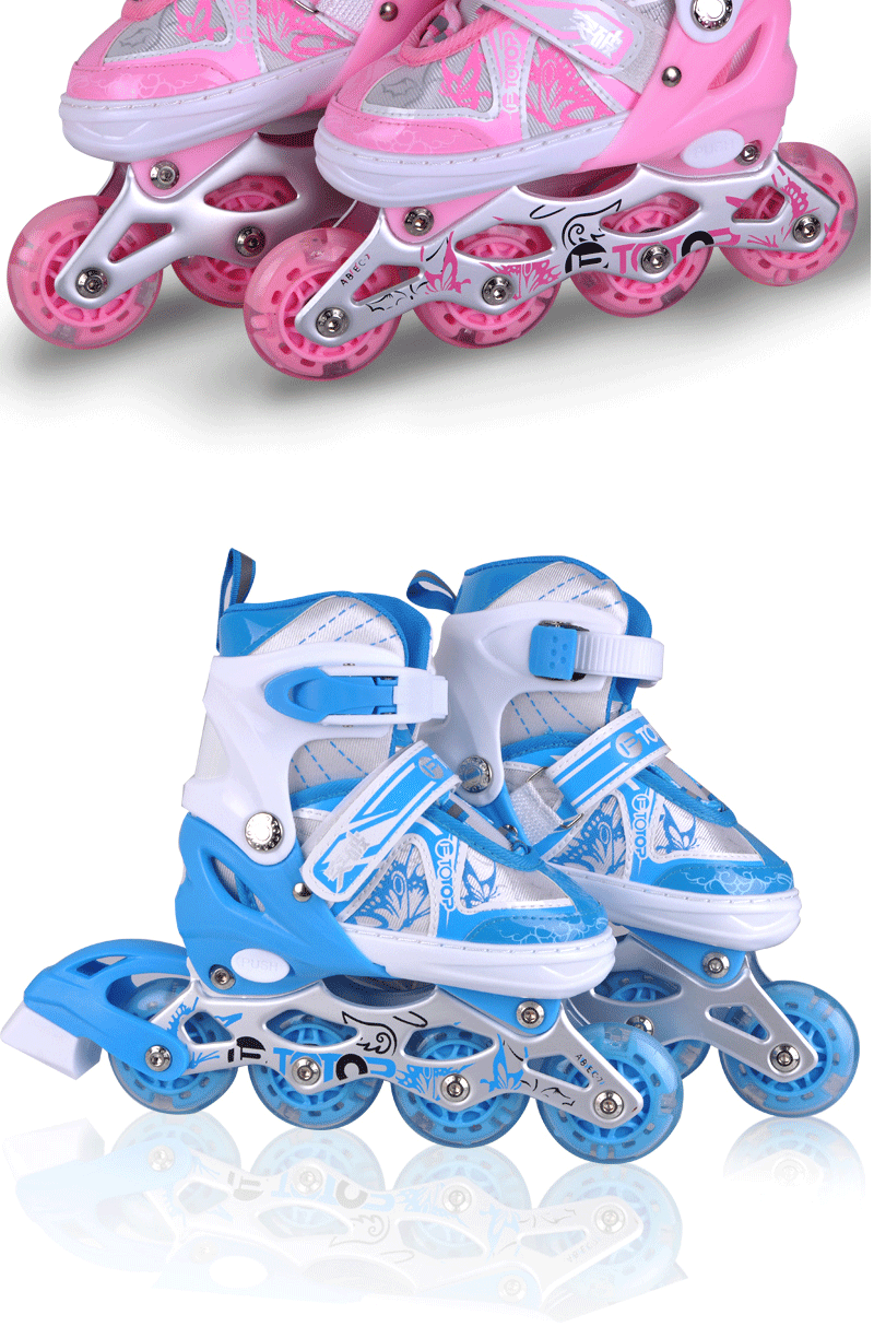 风神小子 儿童轮滑鞋 旋风轮速滑鞋 可调节直排轮溜冰鞋 旱冰鞋