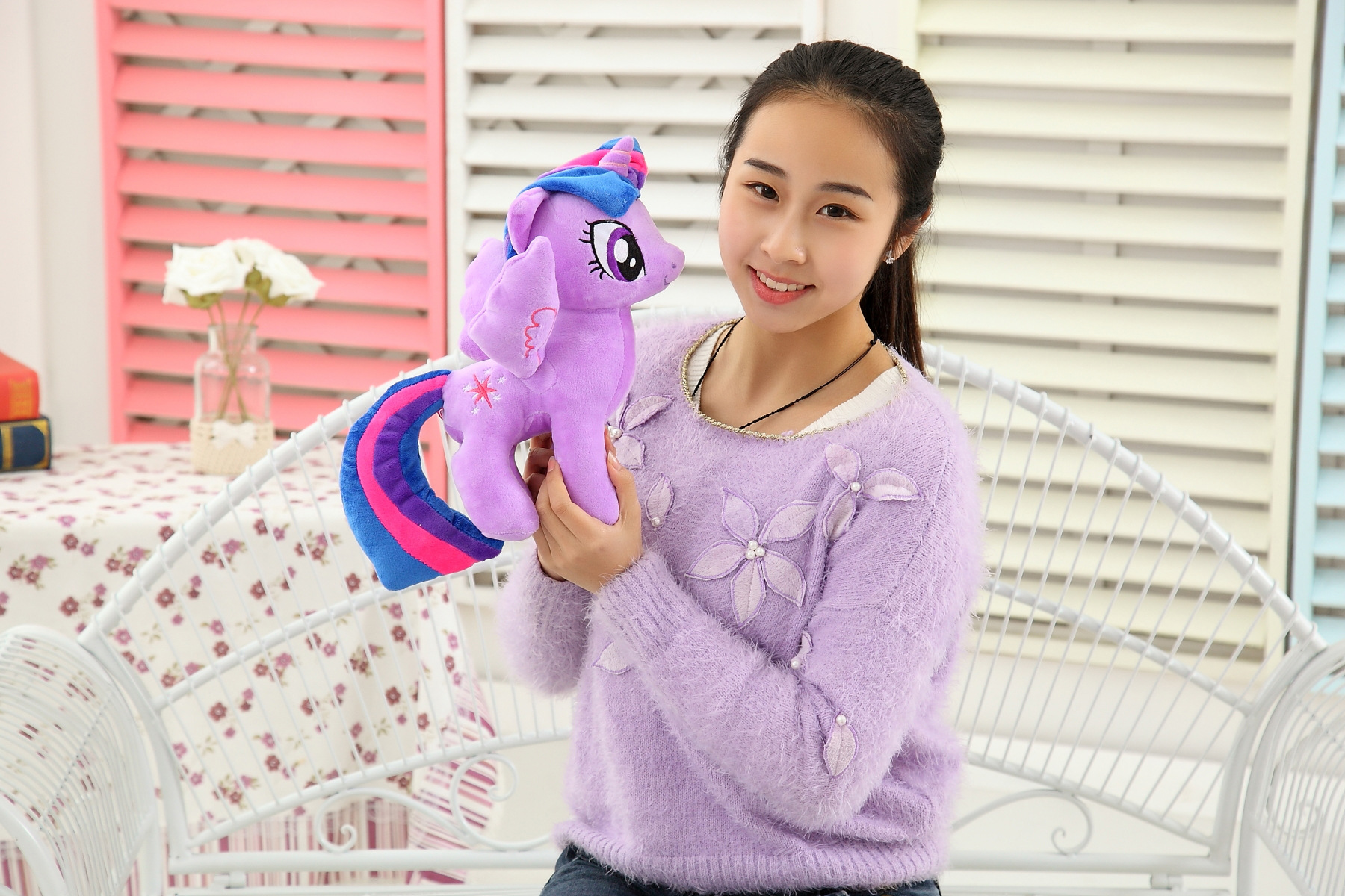 可爱小马宝莉玩偶卡通小马毛绒公仔布娃娃女孩玩具儿童节礼物