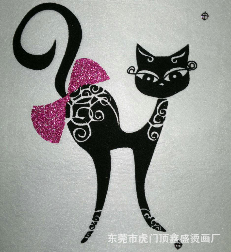 厂家定制 东莞耐高温服装植绒烫画 环保植绒烫画