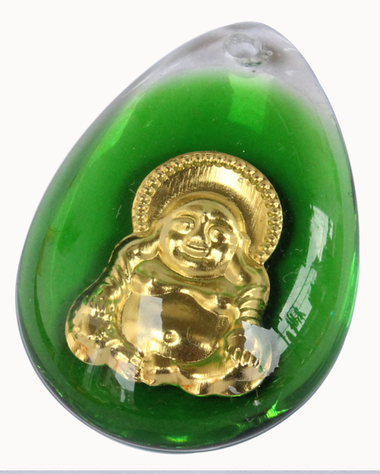 镶金七彩色水晶如来佛项坠 佛具饰品批发 20062