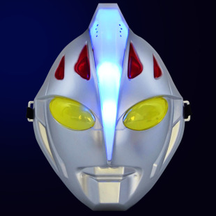 圣诞节表演卡通动漫面具 奥特曼玩具 发光闪光发声音咸蛋超人面具