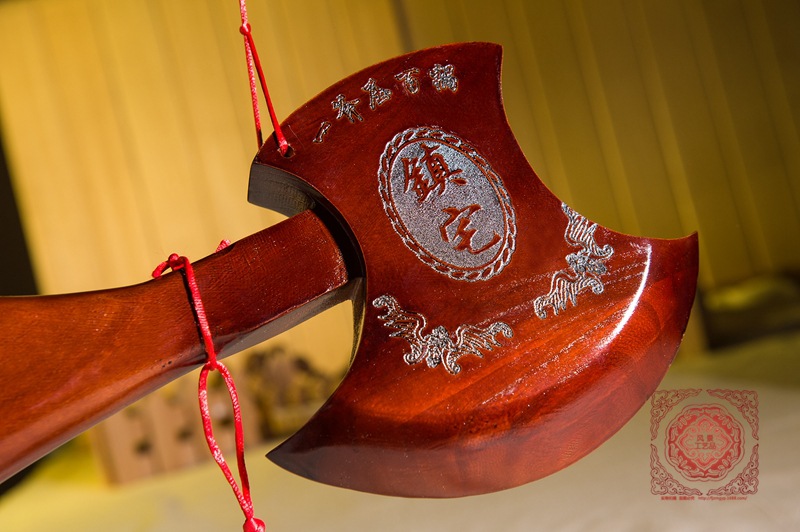 桃木轩4号开光纳福桃木斧子辟邪镇宅化煞祈福 结婚红色开运斧头图片_6