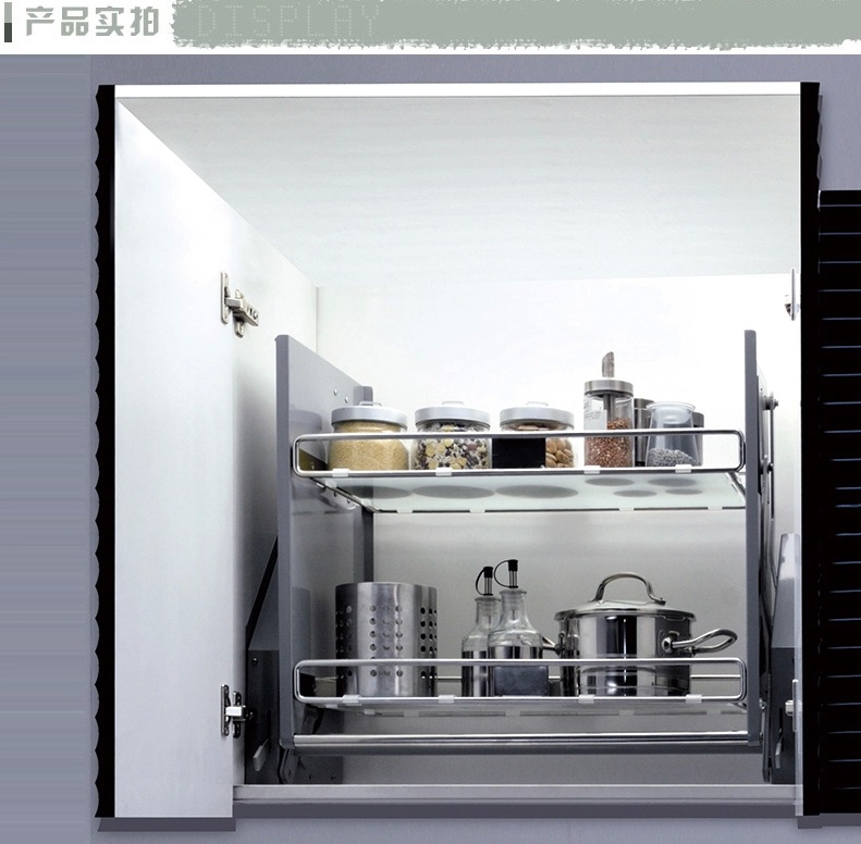欧士勒高档不锈钢橱柜升降拉篮 橱柜吊柜自带缓冲升降机