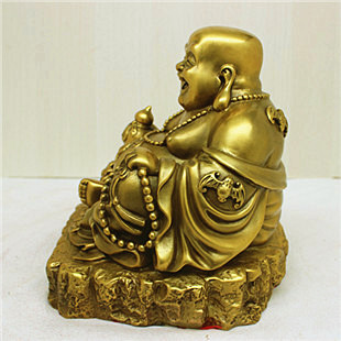 浙江金华祥狮纯铜佛像 大小号铜弥勒佛 和气生财摆件 家居摆设办公室