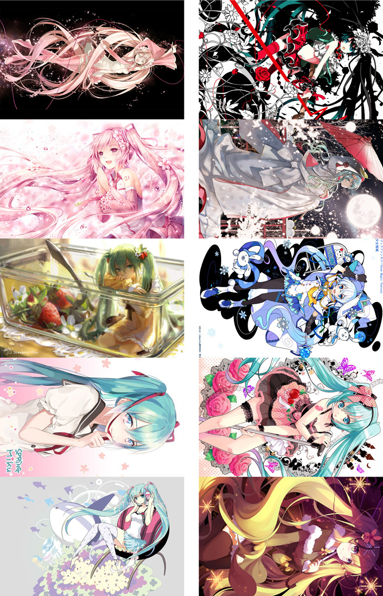 动漫明星初音少女/15/16/17/18/19/磨砂卡贴/收藏/周边/卡贴纸