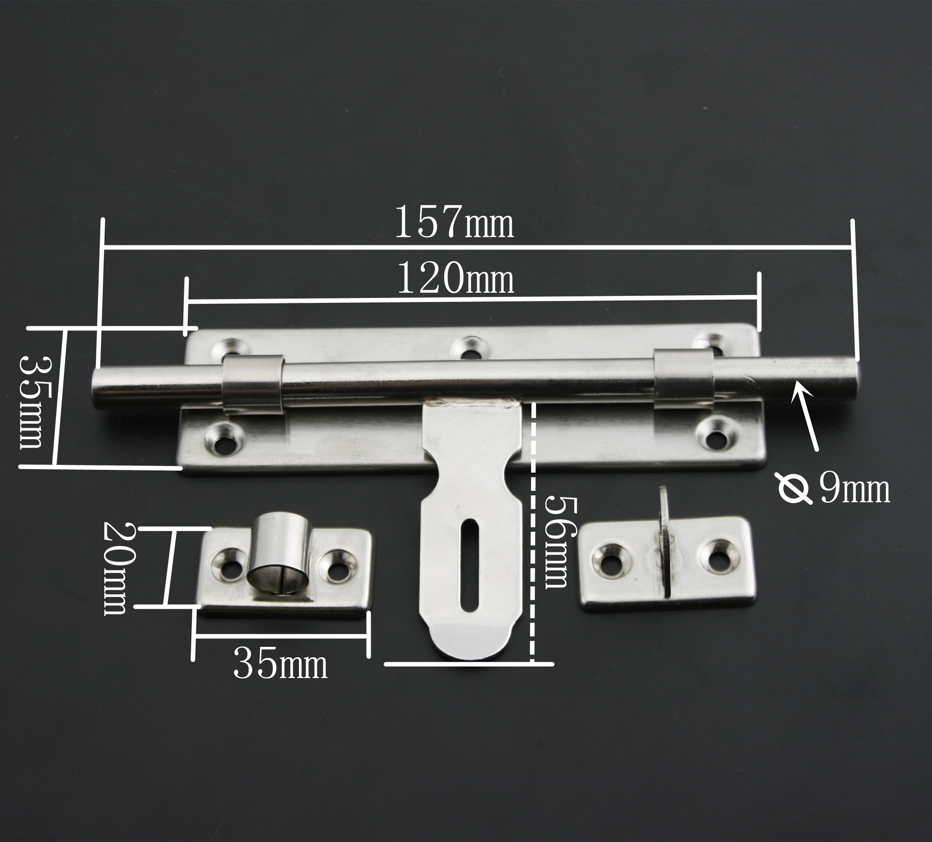 厂家直销批发8寸无磁不锈钢左右插销 可挂锁 双头插销 门窗配件
