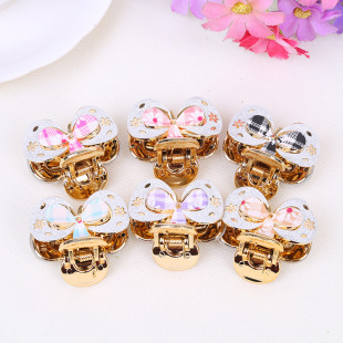 小发饰 2元店复古抓夹 蝴蝶小顶夹发夹头饰 锌合金小抓夹批发