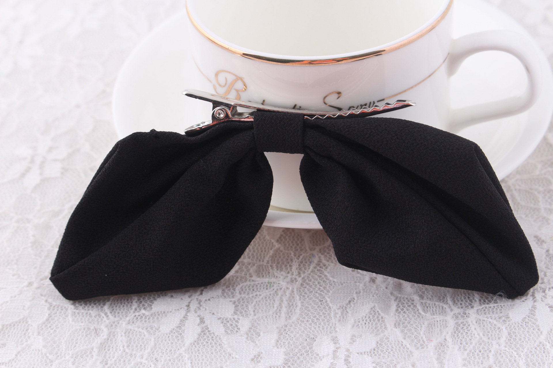 韩国发饰批发新款布艺纯色发夹韩式兔耳蝴蝶结发夹发饰厂家直销