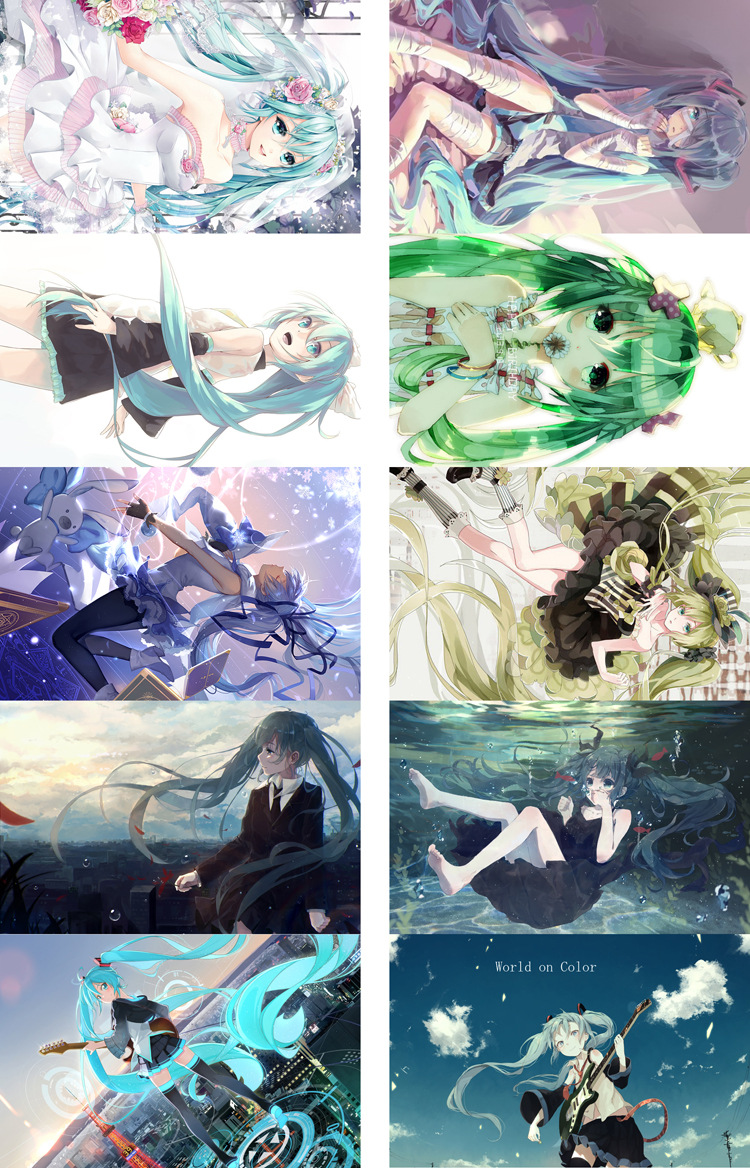 动漫明星初音少女/06/07/08/09/10磨砂卡贴/收藏/周边/卡贴纸