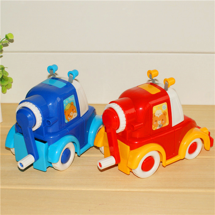 得力办公文具批发 0623小汽车造型削笔器 大型削笔机 手摇省力