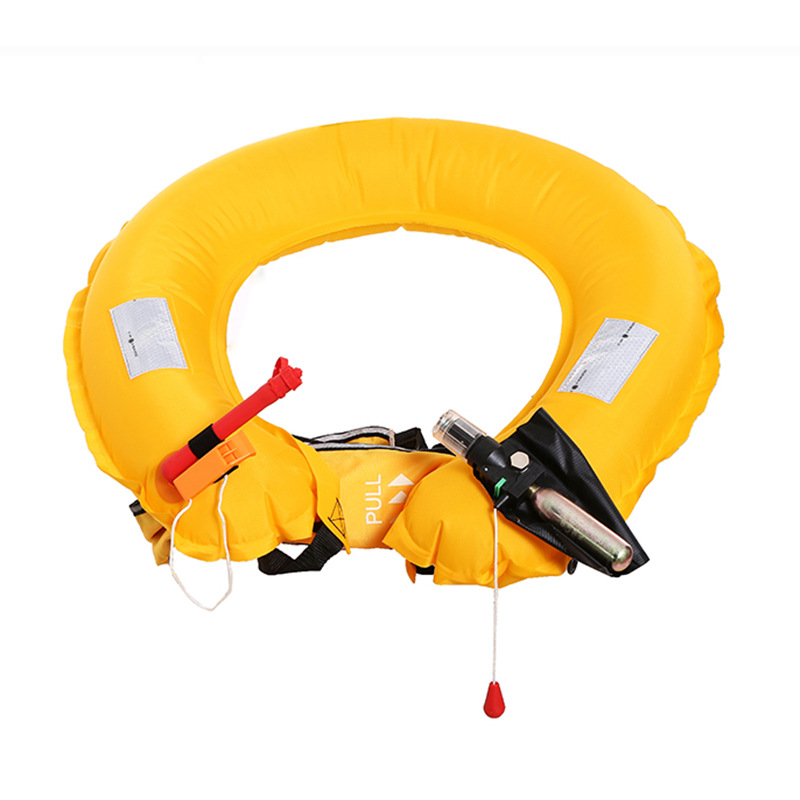广东专业外销专供工作专用海啸抗洪防汛海警自动腰挂充气式救生衣