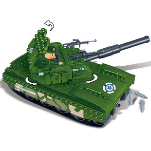 邦宝玩具 男孩最爱 军事拼装积木益智儿童玩具 m1a2坦克模型6206