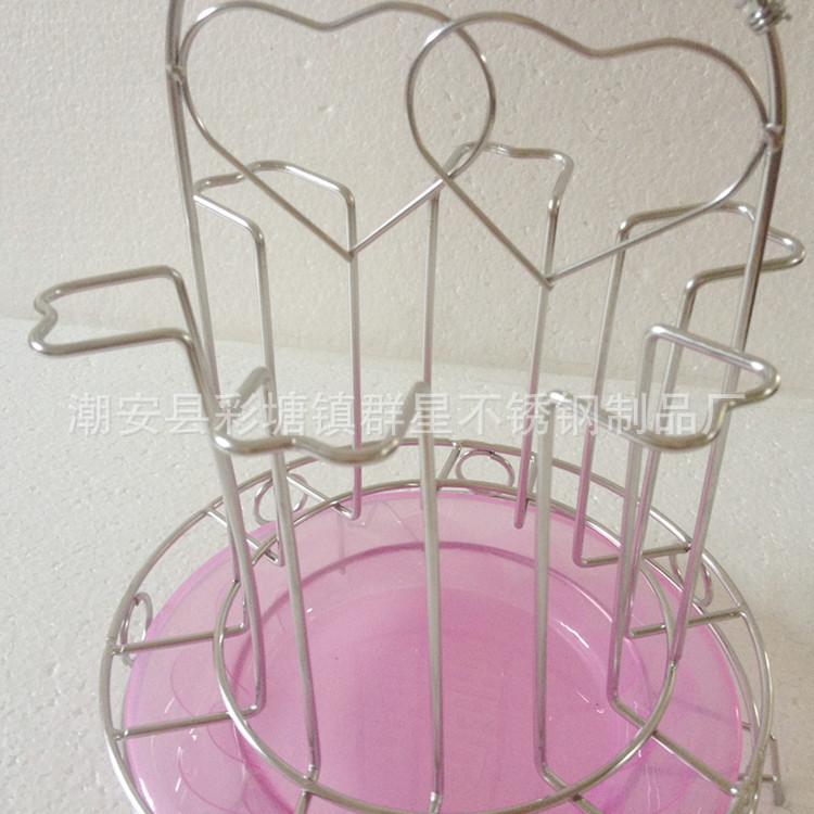 【杯子沥水架 不锈钢六位水杯架 酒杯架 杯挂架