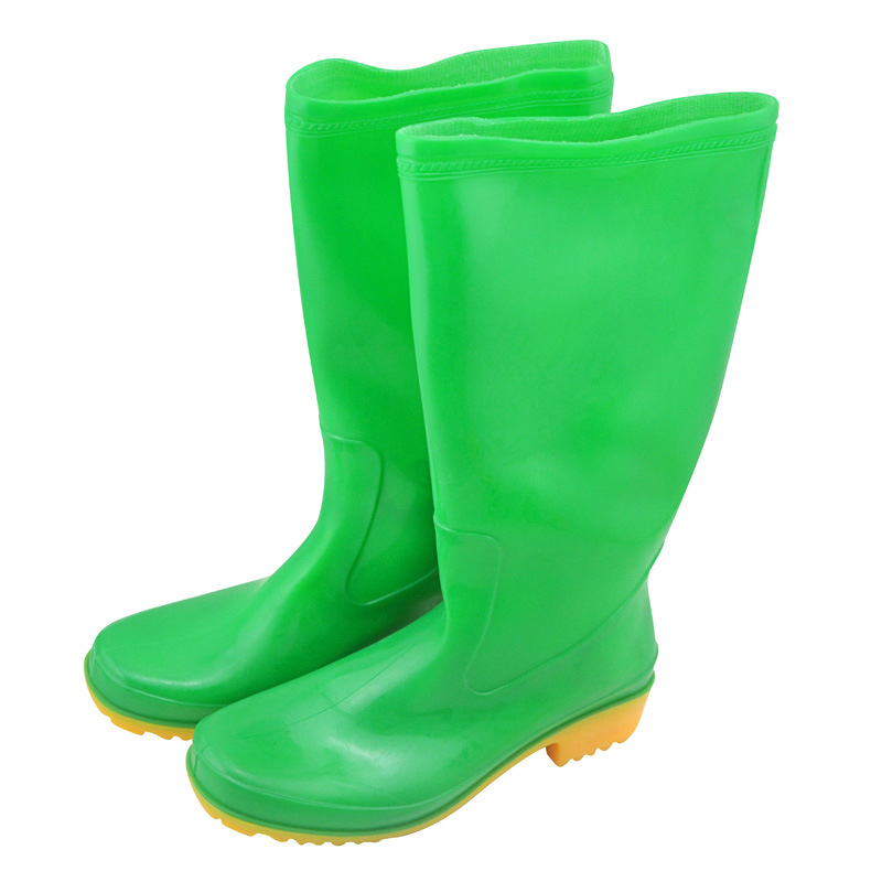 驼峰女彩雨鞋 劳保高筒雨靴 橡胶雨鞋 劳保雨靴 时尚绿色防水雨鞋