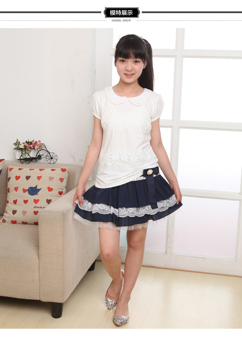 2015新款10夏装12童装13大童少年女装16裙子14套装15岁女孩连衣裙
