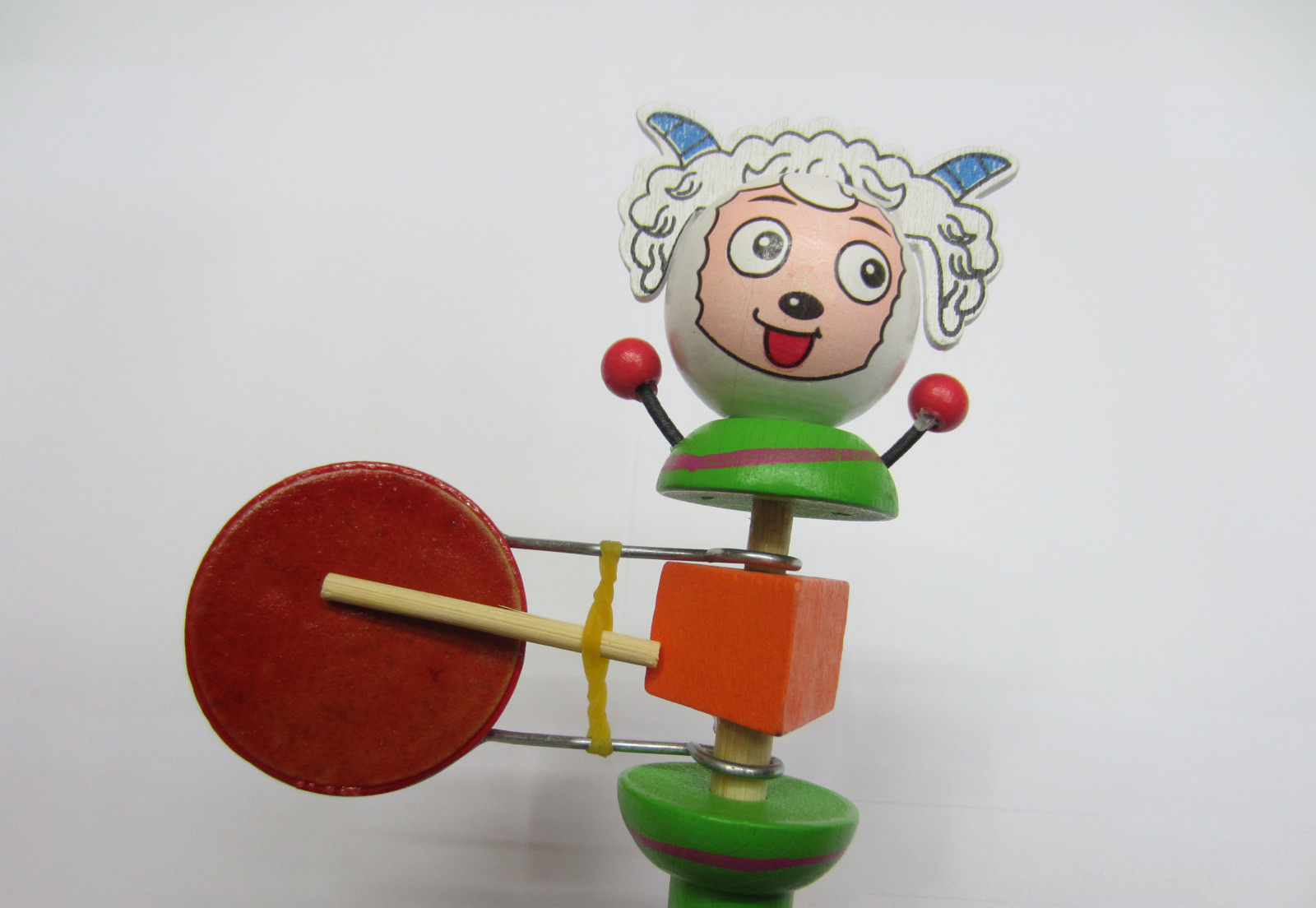 【热卖木制玩具 木头人摇摇鼓 开心木偶手摇鼓 地摊庙会旅游区热销】