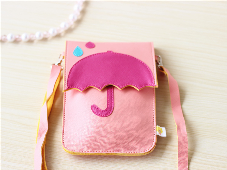花雨伞卡通触屏手机包