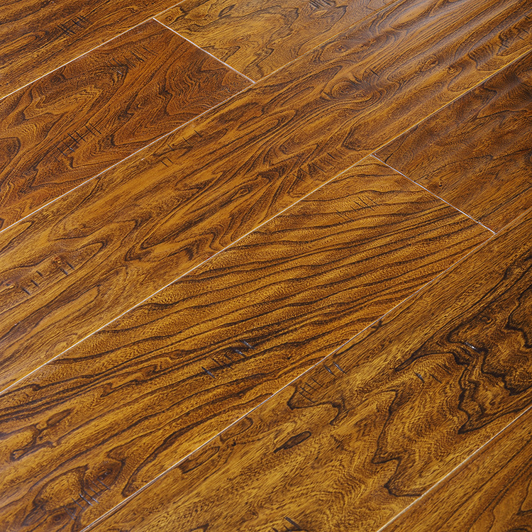 名贵榆木 pu手抓纹木地板 实木复合地板 多层地热地板 挪威森林