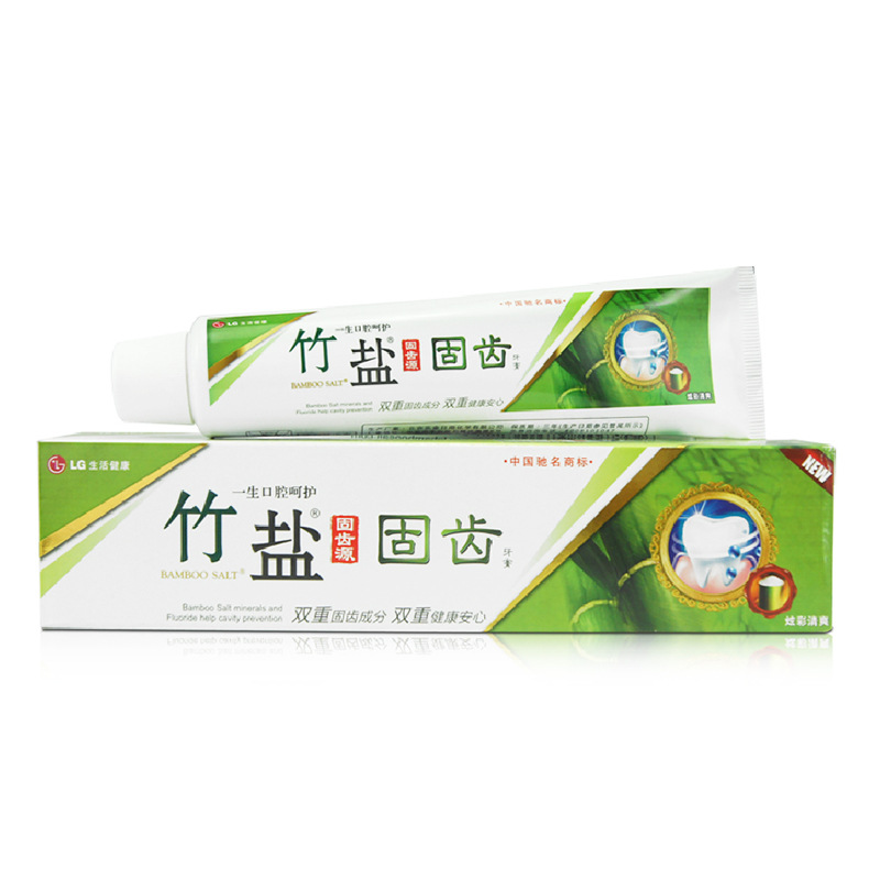 韩国lg竹盐固齿源固齿牙膏115g 炫彩清爽竹盐名药源牙膏正品批发