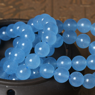 爆亏天然海蓝宝玉髓手链蓝玉髓男士女士手串韩国饰品情侣手链批发